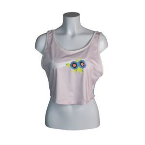 Nike Hyper Femme Cropped Tank Pink Floral Athleisure Activewear Womens Small